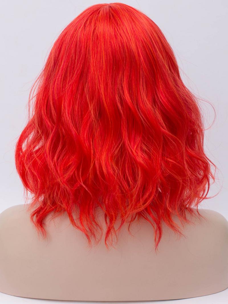 Bright Red Short Wave style Non Lace Wefted Cap Wig - Synthetic Wigs -  BabalaHair