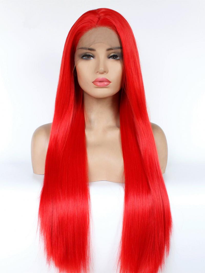 Truly Red Long Straight Lace Front Wig - Synthetic Wigs - BabalaHair