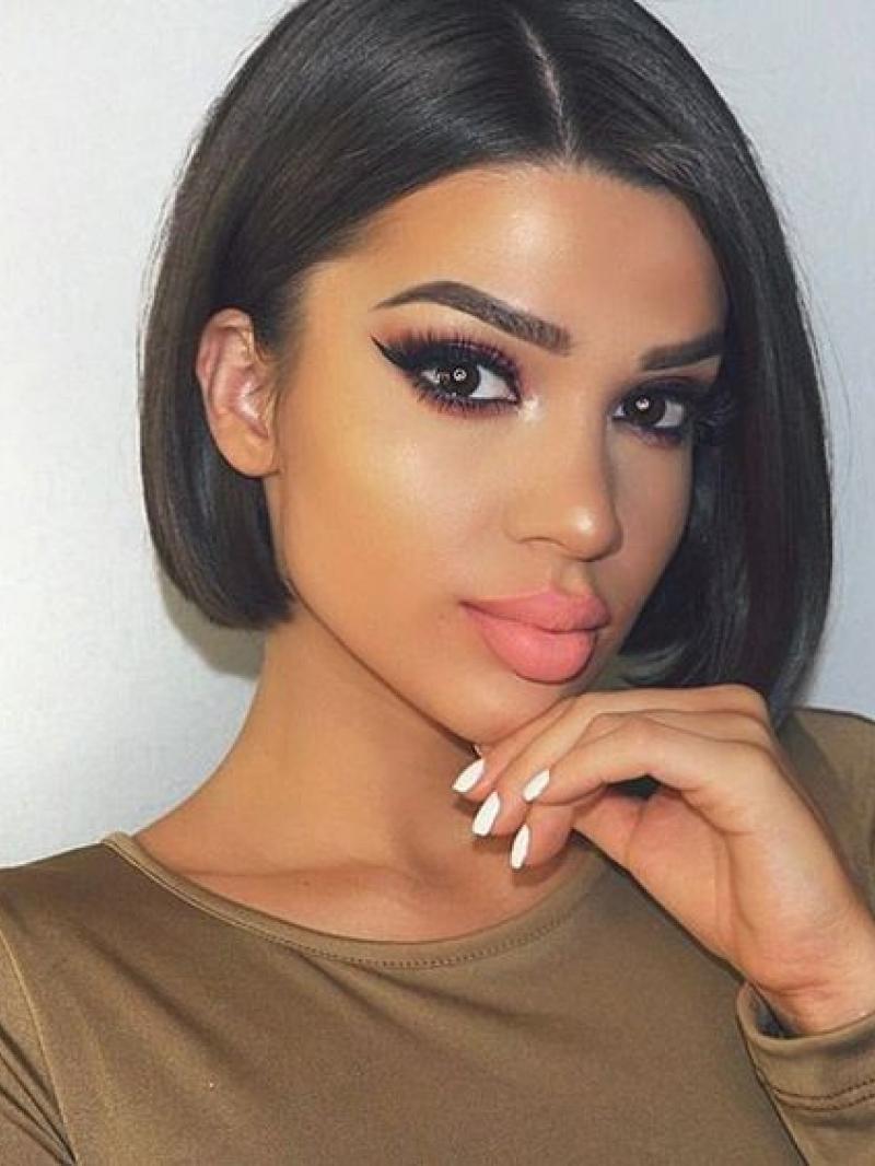 8 Inch Sleek Bob Lace Front Human Hair Wig - Human Hair Wigs - BabalaHair