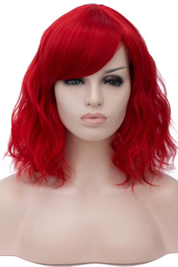 Red Bob Wavy Non Lace Wefted Wig - Synthetic Wigs - BabalaHair