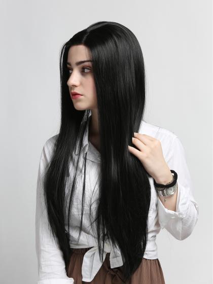 black synthetic wig