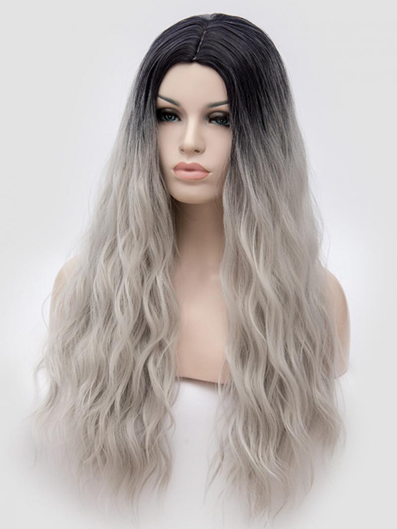 1BT Grey Wave Non Lace Wefted Cap Wig - Synthetic Wigs - BabalaHair