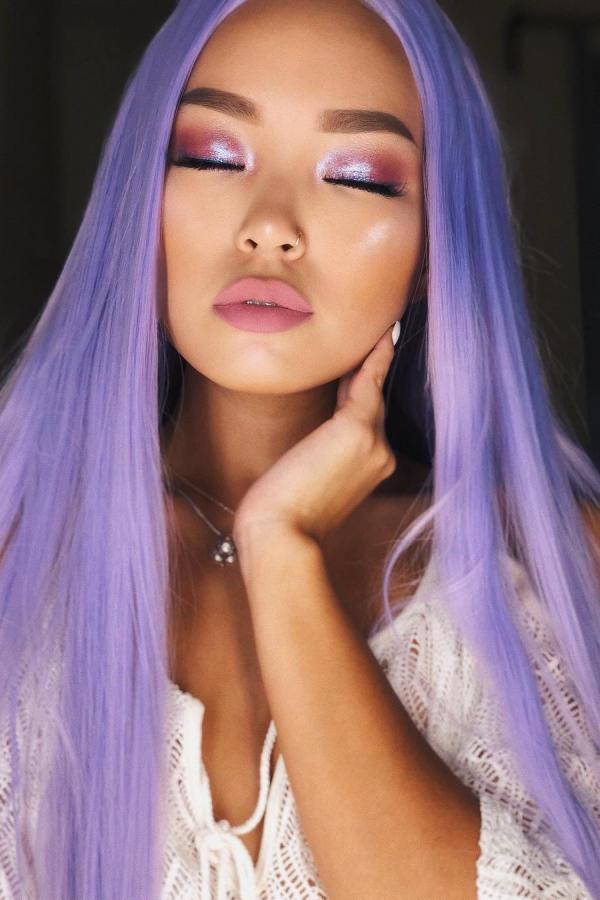 Lavender Dream Long Straight Lace Front Wig - Synthetic Wigs - BabalaHair